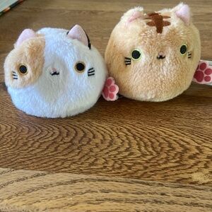 Sanei Neko Dango TORA Orange Cat Dumpling Plush Toy + mike boueki neko